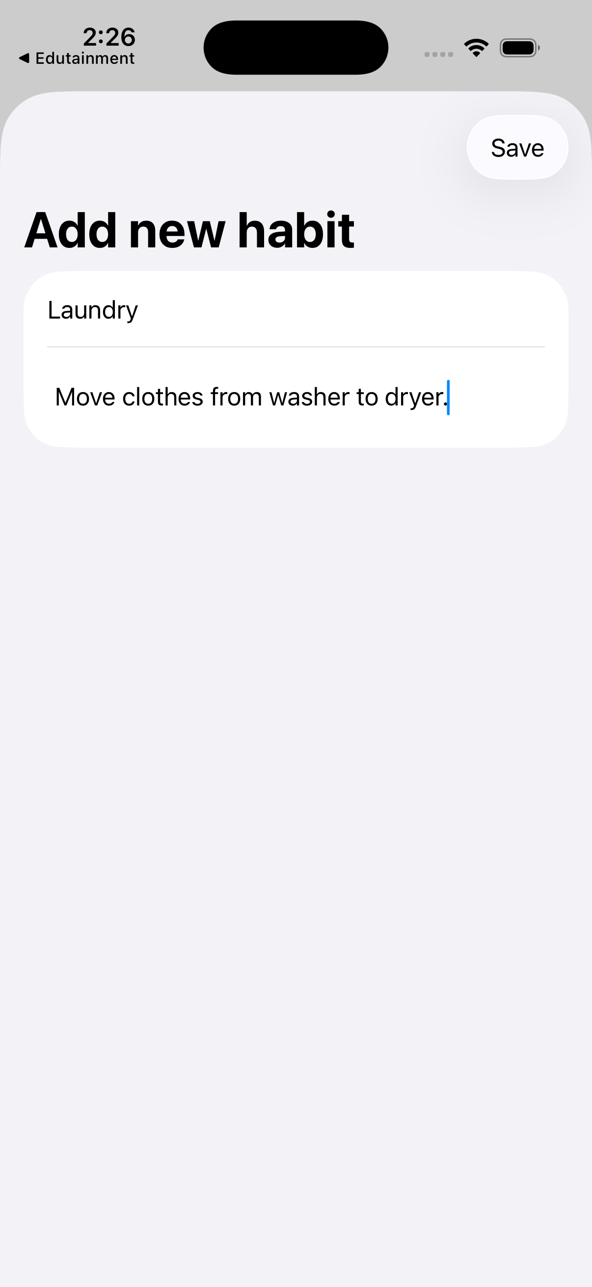 creating a new habit